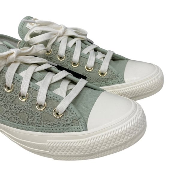 Converse Ctas OX Low Top Sneakers Women's Size Green Canvas Knit Skate A06226C - Picture 7 of 9